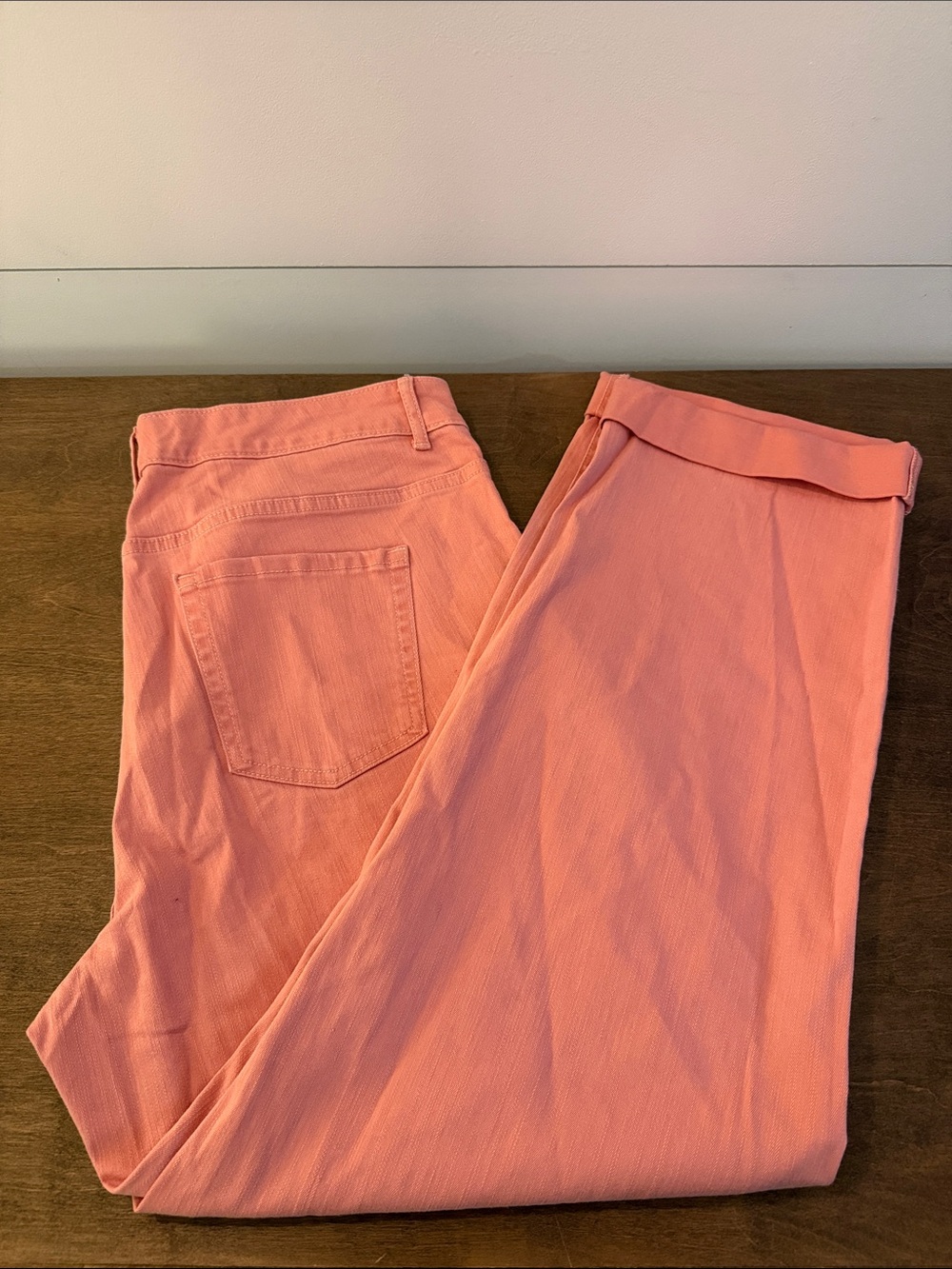 LOGO by Lori Goldstein Straight Leg Jeans in Peach